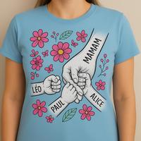 Kaos Denim Batik Wanita Custom, Kaos Katun Polos Musim Panas, Atasan Kasual Basic, Pakaian Anak OEM/ODM
