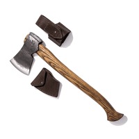 Hache de camping avec long manche en acier au carbone Hache Viking avec manche en bois de frêne Cadeau de survie parfait pour les pères Garçons d'honneur Cadeau.