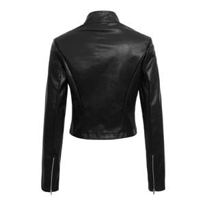 2025 vente chaude hiver automne mode dames étoile motif fermeture éclair culture veste en cuir avec manches longues et col montant - Product Image 6