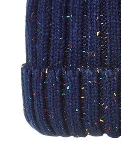 Gorro de Punto Azul Marino de Invierno con Pompón Multicolor, Mezcla de Lana Cálida, Puño Acanalado, Fabricante Personalizado, Unisex, Ropa de Invierno - Product Image 6