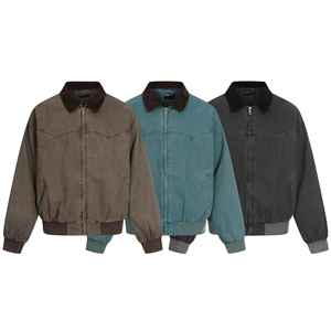 Chaqueta corta unisex con capucha, cortavientos, con solapa ancha y pesada, estilo holgado, moderno y adelgazante, ropa de trabajo resistente al desgaste con cierre de cremallera. - Product Image 5