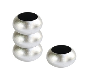 Rond de serviette en argent en aluminium fait à la main de haute vente nouveau Style anneau de serviette de fête en bois directement de l'usine pour une utilisation de Table de mariage - Product Image 5