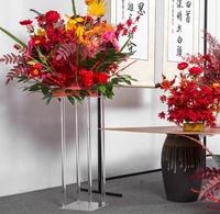 Support de fleurs géant en verre acrylique transparent pour décoration de mariage pour centre de table