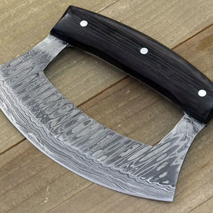 มีดหั่นพิซซ่าอเนกประสงค์มีดเหล็กดามัสกัสแฮนด์เมด Ulu มีดเหล็ก - Product Image 4