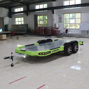 Remolque de Plataforma Plana de Doble Eje Verde Industrial LUBO con Ruedas Tándem de 5.78x2.5m para Transporte de Vehículos - Product Image 1