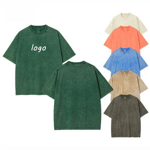 Camiseta informal de gran tamaño 300 GSM para hombre, camisetas holgadas de 100% algodón con patrón sólido de peso pesado - Product Image 6