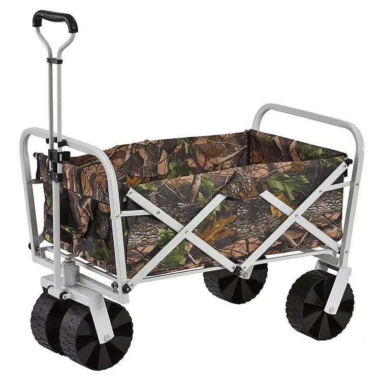 Camo pieghevole pieghevole Utility Wagon, Heavy Duty carrello da giardino per il campeggio pesca sport Shopping