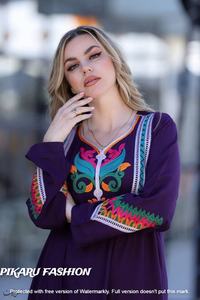 Robe longue brodée à manches longues pour femme, vêtement de créateur, fait à la main, style islamique, collection Offre Spéciale - Product Image 3