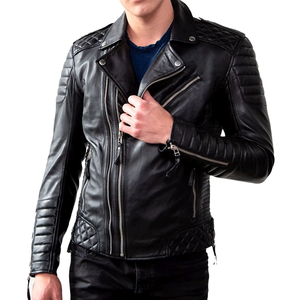 Chaqueta de moto de cuero genuino estilo motorista rojo con chaqueta de moto de cuero de carreras protegida CE blindada para hombres - Product Image 5
