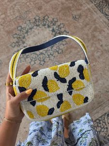 Tropical Palm Tree Beaded Shoulder <b>Bag</b> Sunset Embroidery Glass Beads Purse Ladies Summer Beach <b>Clutch</b> Multicolor Handbag - Product Image 5
