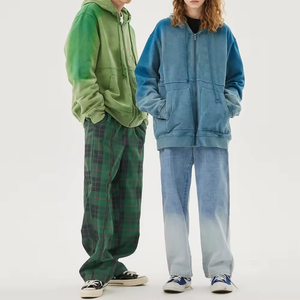 Custom Streetwear Sun faded Hoodie Drop Shoulder Heavyweight Oversized Zip Up Hoodies - Product Image 3