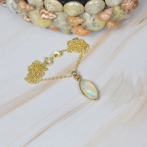 Boho Style éthiopien opale 925 argent Sterling pierre précieuse chaîne pendentif chaîne octobre pierre de naissance pierre naturelle cadeau pour anniversaire - Product Image 2