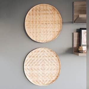 Living Dining Room Bamboo Wall Decoration Woven <b>Basket</b> <b>Trays</b> Wall-mounted Art Decor <b>Tray</b> <b>Baskets</b> - Product Image 6