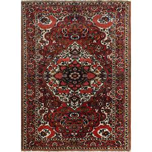 Tapis en laine noués à la main Aalam grande surface, rouge et orange, avec motifs abstraits et rectangulaires à médaillon pour la maison - Patk-16 - Product Image 1