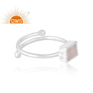 Best Selling 925 Sterling Silver Natural <b>Rose</b> <b>Quartz</b> Gemstone <b>Ring</b> Custom Jewelry For Women Gift For Her - Product Image 4
