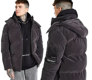 New Arrival High Quality Hood <b>Men</b> <b>Velvet</b> Puffer <b>Jacket</b> Breathable Quilted <b>Velvet</b> <b>Jackets</b> for <b>Men</b> - Product Image 5