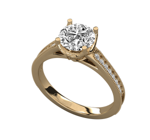 Anillo de Diamantes Chapado en Oro de 14k con Certificado IGI, Anillo de Compromiso Clásico con Diamante Cultivado en Laboratorio de Corte Redondo de 1 Quilate, Color E, para Mujer - Product Image 1
