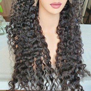 100% pelucas de cabello humano vietnamita crudo rizado birmano con extensiones de doble dibujado de encaje Frontal HD en estilo recto de onda profunda - Product Image 3