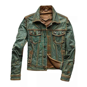 Veste en jean streetwear la plus vendue, détails boutonnés, effet vintage délavé, coupe classique, unisexe, 100% coton, prix d'usine - Product Image 1