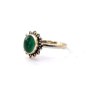 Anillo Unisex de Plata de Ley 925 con Ónice Verde Ovalado de 6 mm en Engaste de Bisel, Estilo Bohemio, Hecho a Mano, Venta al por Mayor - Product Image 3