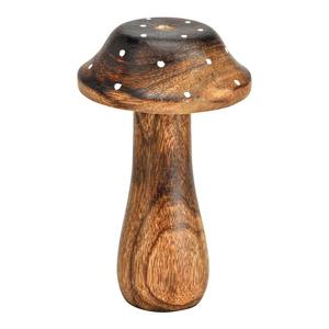 Centre de table champignon en bois artisanal avec texture finie à la main et look vintage idéal pour les maisons confortables et les tables d'automne - Product Image 1