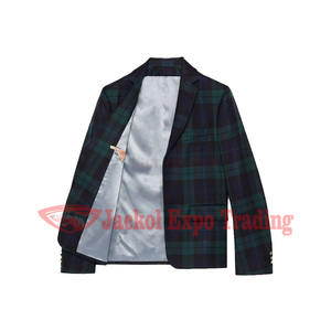 Veste de kilt écossais noir fait à la main pour hommes veste de tartan de mariage manteaux et vestes sur mesure - Product Image 3