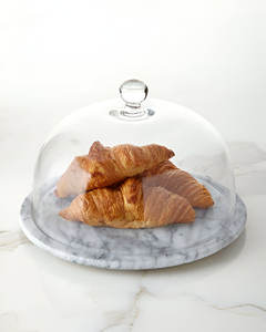 ที่วางเค้กไม้และหินอ่อนสุดหรูพร้อมโดมแก้วสำหรับงานแต่งงานงานปาร์ตี้และโอกาสพิเศษ - Product Image 3