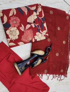 เสื้อผ้าฝ้ายแท้สำหรับผู้หญิงสวมใส่ลำลองและฤดูร้อนเสื้อปักลายดอกไม้และกางเกงและ dupatta - Product Image 4