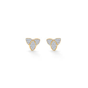 Treleaf Spark <b>Gold</b>-Plated Zircon <b>Number</b> Stud Earrings for Party Wedding Engagement & Gift - Product Image 2