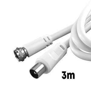 * Presa * cavo coassiale Antenna TV con connettore F maschio a RF maschio per Satellite HDTV etc. 3 metri-elettronica/ - Product Image 2