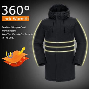Manteaux d'hiver Veste longue et chaude avec capuche Parka matelassée décontractée Vestes coupe-vent pour les activités de plein air par temps froid - Product Image 2