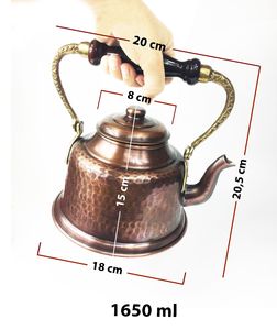 Maras ตุรกีกาน้ำชาทองแดงโบราณดูสีทองแดง - Product Image 6