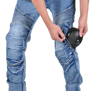 Jean de course moto pour homme, bleu délavé à l'acide, doublure respirante, séchage rapide, protection intégrée, pantalon de motocross, OEM - Product Image 3