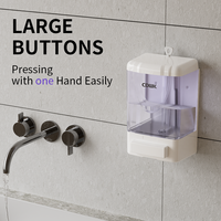 Dispenser Sabun Cair Manual Heaidea CD-1015, Terpasang di Dinding, Bahan ABS Transparan, Tipe Tetes, untuk Hotel, Dapat Didaur Ulang