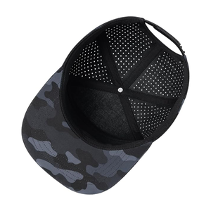 Sombreros planos de rendimiento de fábrica de Vietnam de bajos impuestos, gorra de corte láser de camuflaje personalizada, diseño de logotipo, Gorras transpirables resistentes al agua - Product Image 4