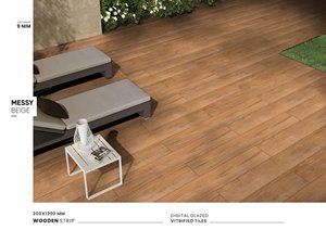 Azulejos de porcelana con aspecto de madera de 200x1200mm, textura Natural, acabado mate, antideslizante, Ideal para uso en interiores, la mejor calidad de grado AAA - Product Image 6