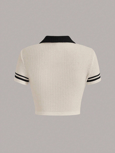 Haut de yoga respirant pour femmes CropTop T-shirt à manches courtes pour la course Hauts de sport Chemise d'entraînement pour femmes - Product Image 5