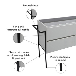 Porte-serviettes en métal noir mat - Product Image 1