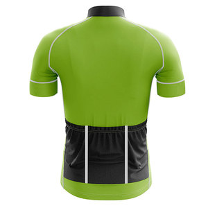 Ensemble de maillot et short de cyclisme respirant vert, motif triangulaire noir, couleurs personnalisables, logo, vêtements de vélo à manches courtes pour unisexe - Product Image 4