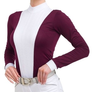 Venta de fábrica OEM Camisas de equitación Baselayer Top Fabricación de ropa personalizada Elástico Buen ajuste Camisa de espectáculo ecuestre - Product Image 1