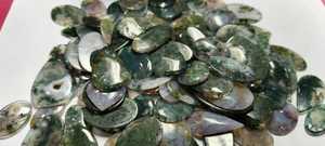 Natural <b>Green</b> <b>Moss</b> Agate Oval Cut Gemstone Free Size Loose Cabochon Stones for Jewelry Making - Product Image 5