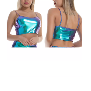 Top Corto Sexy de Alta Calidad con Logotipo Personalizado para Mujer, Diseño Vintage Ajustado, Estilo Casual, Tejido Transpirable - Product Image 6