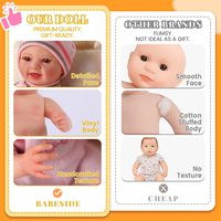Muñeca Reborn Realista de 12 Pulgadas, Mia de Babeside, Muñeca de Vinilo Suave, Cuerpo Flexible para Posar, Regalo Infantil Realista y Relajante