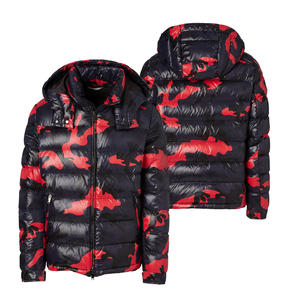 Patrón de 3 colores al por mayor en blanco personalizado hombres impermeable liso a prueba de viento chaqueta de nylon hinchada - Product Image 5