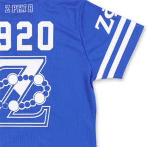 ZPB Football Jersey Tee - Royal Blue | 100% Polyester Zeta Phi Beta <b>T</b>-<b>Shirt</b> with Team Logo Print on Sleeve, Front & Back - Product Image 6