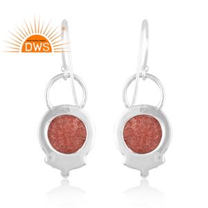 ต่างหูควอตซ์อัญมณีสเตอริควอตซ์ธรรมชาติทำจากเงินออกซิไดซ์ - Product Image 4