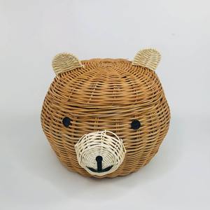 Cesta de almacenamiento de juguetes para niños, diseño de animales, cestas de ratán hechas a mano, contenedor para bebés y niños pequeños - Product Image 2