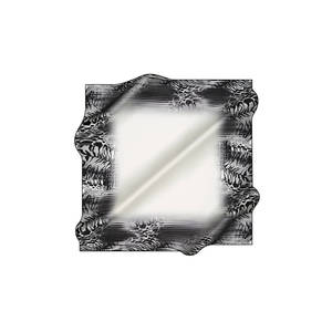 Vintage Designer Silk Scarf-Black Geometric Pattern Square - Product Image 1