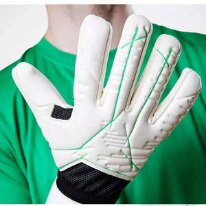 Gants de football américain en cuir confortables en gros avec des gants de gardien de but en silicone collant au design personnalisé - Product Image 3