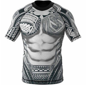 Camisetas de Manga Corta Transpirables con Serigrafía Personalizada para Hombre, con Compresión de Spandex/Poliéster 180g - Product Image 1